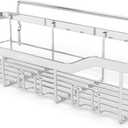 Shower Caddy with Hooks,Shower Shelf - 304 Stainless Steel Shower Rack,Anticorrosive,Rust-proof,Waterproof Bathroom Shelvs Storage and Organization - White Silver Shower Shelves (12.01'x4.33'x3.74')