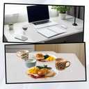 CREATCABIN Clear Desk Mat Transparent Desk Protector PVC Plastic Clear Waterproof Heat Resistant Writing Table Cover Pad with Round Edge for Home Dining Room Kitchen Office Tables 15.83 x 31.97 inch