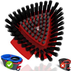Small Scrub Brush Replacement Head Compatible with O Cedar RinseClean 2-Tank Spin Mop, Mop Replace Head Brush,Scrubber Floor Cleaning Brush,More Layers of Bristles for Bathroom, Deck, Tile, Kitchen (1 Brushfor 2-tank)