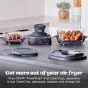 Ninja Crispi 4-in-1 Portable Glass Air Fryer Cooking System, 1500W, 4QT & 6-Cup TempWare Glass Containers with Storage Lids, Microwave, Freezer & Dishwasher Safe, Cyberspace Gray, FN101GY (Navy)