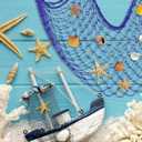 ZUEXT Dark Blue Decorative Fishing Net 80x40 Inch, 2PCS Picture Fish Net, Mermaid Net Cotton Fishnet Wall Hanging Decor for Hawaiian Nautical Beach Party, Fishnet Photo Display Sea Themed FishNet