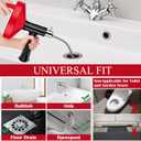 Drain Snake Auger 33 Ft, Plumbing Snake Drain Hair Clog Removal Tool, Heavy Duty Snake Auger, Sink Unclogger Drain Cleaner Tool for Bathroom Kitchen Tub Shower Drain Clog Remover with Gloves, Red