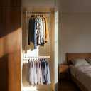 Hanging Closet Rod Extenders, Adjustable Width and Height Closet Extender Hanging Rod, Space-Saving Closet Hanging Rod, Heavy Duty Closet Bar for Hanging Clothes, 1 Pack White