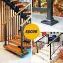 2pcs Post 1.5" Aluminum Deck Post Base Cover, Post Skirt, Handrail, Stair, Porch, Deck Railing Base Brackets Covers (Black)
