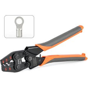 iCrimp Non Insulated Terminal Crimper, AWG 22-6 Ratchet Wire Crimper Tool for Battery Cable Terminal, Copper Butt Connector, Splice Wire Connectors