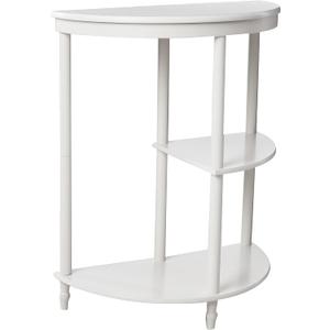 Frenchi Home Furnishing Half Moon Console Table, White, 14.38 in x 26.6 in x 6.5 in