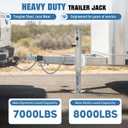 8000 lbs Heavy Duty Trailer Jack, Bolt-On Square Jack, 28.5" Lift, Weld-On Jack with Drop Leg for Trailer