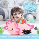 BENINY 4Pcs Axolotl Plush Set - 24 Inch Large Pink Mommy with 3 Babies, Soft Pillow Stuffed Animals for Decor or Gift, Safe for Girls & Boys