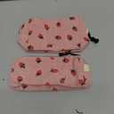 2 Pcs Makeup Bag Cosmetic Bag Set for Girls Women Travel Organizer Bathroom Toiletry Pouch Large Capacity Storage Bag (Strawberry Pink)