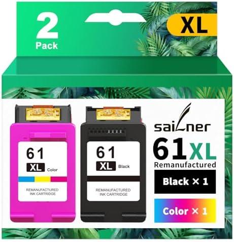 SAILNER 61XL Ink Cartridge Replacement for HP Ink 61 Black and Color Combo Pack 61XL for Envy 4500 4501 4502 5530 Officejet 4630 4635 Deskjet 1000 1010 2540 Series Printer 61 Ink, 2-Pack