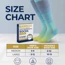 Pembrook Bamboo Viscose Light Compression Socks - 3 Pairs | 8-15 mmhg Compression Socks | Knee High Comfort Support Socks (Blue, S)