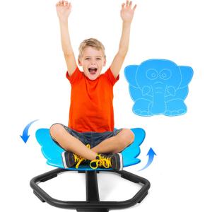 TERRAMUS Elephant Swivel Chair for Kids, 360 Spinning Seat, Toddler Sit and Spin Wobble Chair, Sensory Balance Toys, Autism ADHD Chairs, Play Equipment Relief Motion Sickness for Boys Girls (Blue)