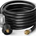 DOZYANT 12 Feet Universal QCC1 Low Pressure Propane Regulator Grill Replacement with 12 FT Hose for Most LP Gas Grill, Heater and Fire Pit Table, 3/8" Female Flare Nut