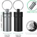 Portable Ear Plug Carrying Case, Urekt Waterproof Metal Earplug Case Keychain Container Holder（2 Pack）