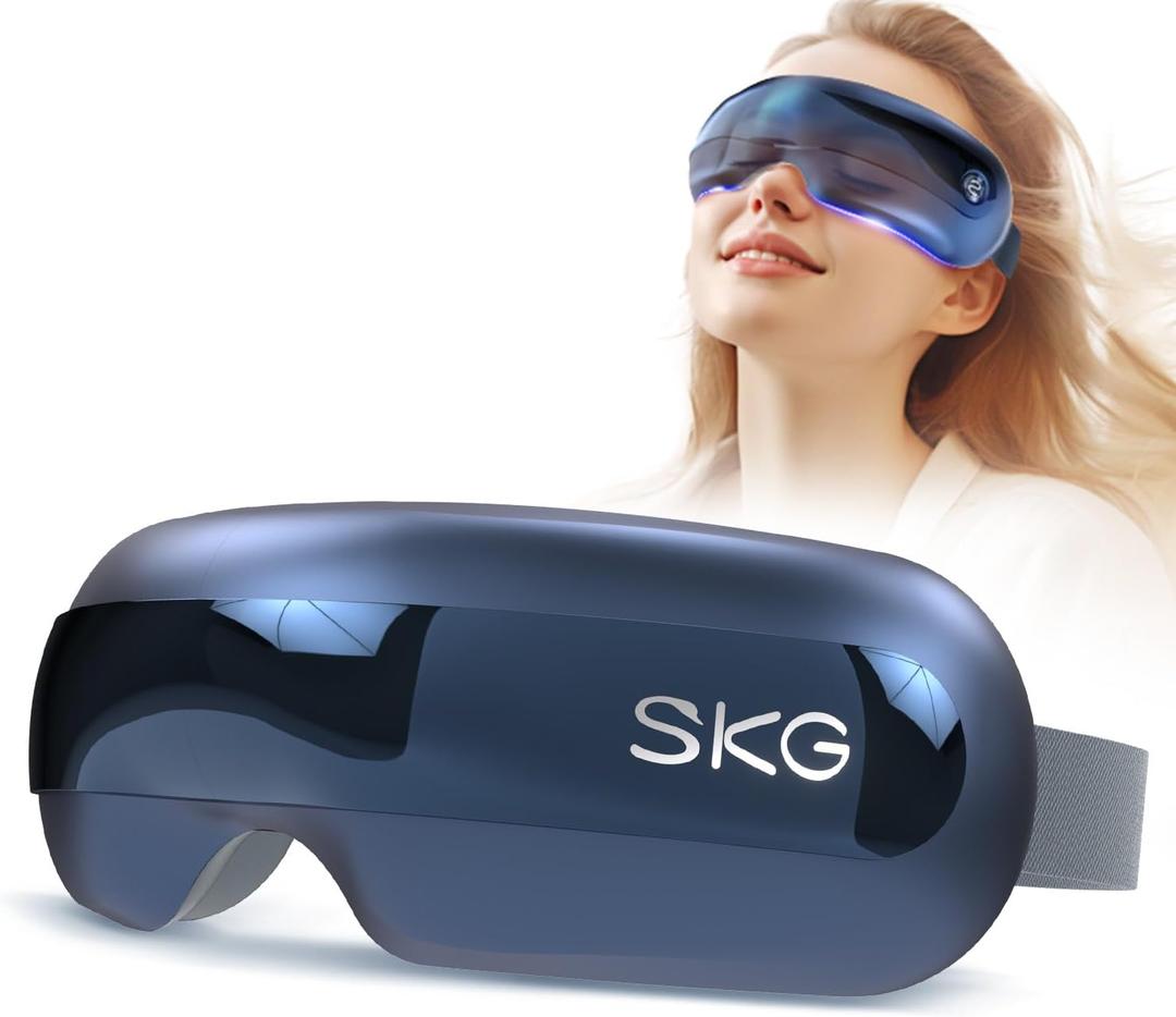 SKG Eye Massager with Heat, Bluetooth Heated Eye Massager for Relief with Vision Window Music, Soothing Eye Care to Relax Eyes, Best Gifts for Women Men