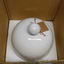 Mud Pie Milk Glass Cloche Set, 8" x 7" dia, WHITE