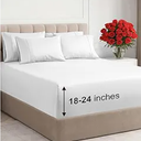 LuxClub 4 PC California King Sheet Set, Deep Pockets Wrinkle Free Cooling Bed Sheets Hotel Bedding for Women, Men, Includes 1 Fitted Sheet, 1 Flat Sheet and 2 Pillowcases-White