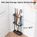 Umbrella Stand with Drying Stone, Steel Umbrella Holder Rack, Organizer for Entryway, Mudrooms, Office, Black
