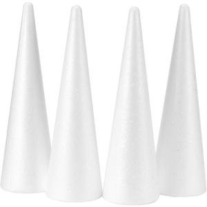 YURN Craft 4 Pack Foam Cones for Crafts 4.6x15.35 in