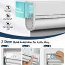 No-Drill Motorized Blinds with Remote, Blackout Roller Shades, 34.25"W x 72"H