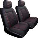 YIERTAI Truck Seat Covers for Toyota Tundra 2008-2023 2024 2025 2026 Crewmax Double Cab Limited Platinum 1794 Edition Tundrasine Concept Waterproof Leather(2 PCS Front only/Black-Red)