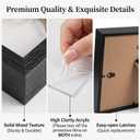 3 Pcs 8 x 8 Shadow Box Frame, Wooden Hollow Picture Frame with Clear Acrylic Front, Memory Display Case Bulk for Photos, Awards, Dried Flowers, Seashells and Memorabilia Decor (Black)