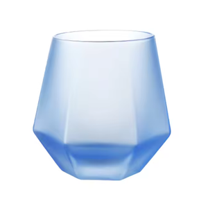 Wine2Go Diamond Silicone Wine Glasses 9oz, Pack of Two (Blue)