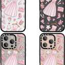 for iPhone 16 Pro Case, TPU+PC Premium Painted Shockproof Phone Case, Superior Shock Absorption, Military-Grade Drop Protection, Dreamy Pink Princess Dress Design Phone Case