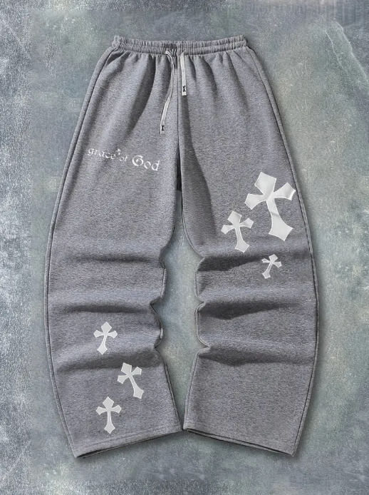 SOLY HUX Boy's Graphic Sweatpants Y2k Gothic Elastic Waist Straight Leg Baggy Pants Streetwear
 Size 14Y