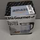 Elite Gourmet EKT-602 Electric BPA-Free Glass Kettle, Cordless 360 Base, Stylish Blue LED Interior, Handy Auto Shut-Off Function Quickly Boil Water For Tea & More