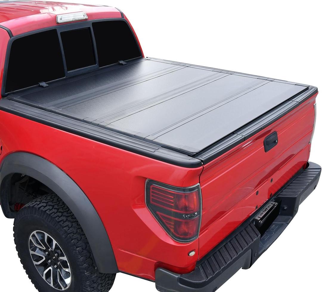 Truckiipa Hard Quad-Fold Truck Bed Tonneau Cover Compatible with 2024 Toyota Tacoma, 5' (60") Bed