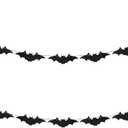 Gexolenu Halloween Bunting Bat Banner Black Glitter Bat Garland for Halloween Theme Outdoor Indoor Haunted House Party Supply for Mantle Fireplace Halloween Party Decorations
