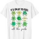 It's Okay to Feel All The Feels Sped Teacher St Patrick's Day T-Shirt Large