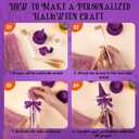 Roshtia 12 Set Halloween Glass Candy Tubes Trick or Treat Clear Plastic Test Tubes with Screw Caps Witch Hats and Brooms Containers Candy Holder for Halloween Party Favors Gift(Purple)