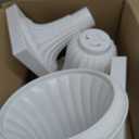 NUPTIO 2 Pcs Classic Urn Planter, 19.7 inch Tall Large Plastic Outdoor Urns Planters, Pedestal Flower vases Plant Pot, Resin Grecian Plants pots for Garden Porch Front Door, White, 19.7 inches Height- 2 Pcs