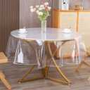 Walrus Clear Round Plastic Tablecloth Protector Waterproof Oil-Proof PVC Table Cloth Stain-Resistant Wipeable Table Cover for Round Table 90" Round