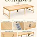 Boho Wooden Folding Picnic Table 60"x30" Low Portable Outdoor Camping Table, 60" x 30" x 16"