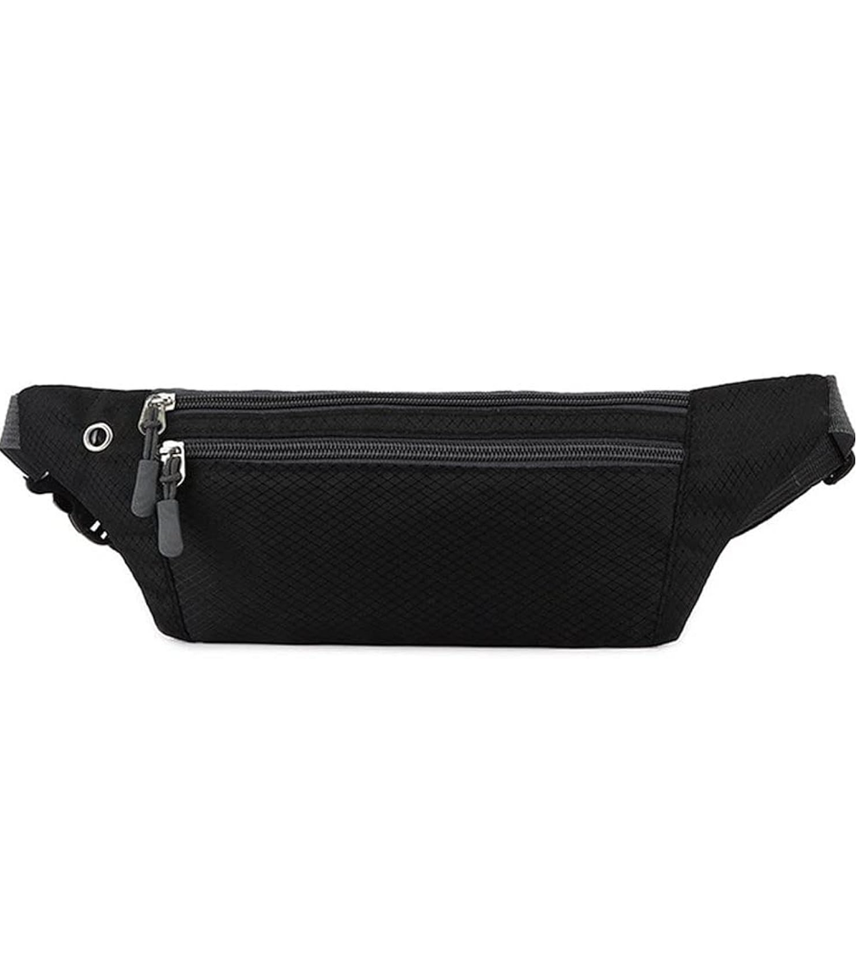 Waist bag running waist bag casual crossbody chest bag mobile phone running belt adjustable waist bag (Black 1pc)