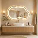 Irregular Led Bathroom Mirror- Gold 20"x36" Single Piece