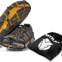 Yaktrax Walk Plus Traction Cleats for Ice and Snow, 360 Steel Coil Grip for All-Direction Traction, Flexible Cold-Resistant Upper, Easy On/Off with Heel Tab, Includes Carry Bag & Carabiner (Small)
