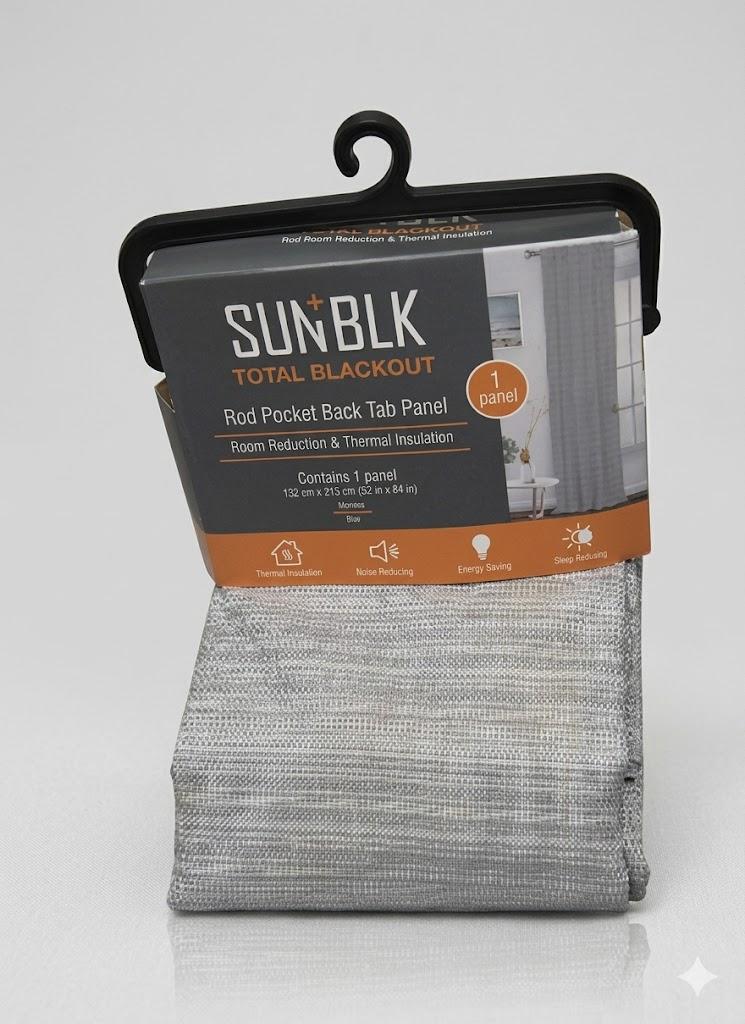 SUNBLK Total Blackout Rod Pocket Back Tab Panel Curtains
