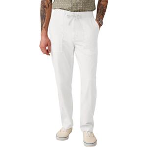 Runcati Mens Casual Pants Drawstring Elastic Waist Cotton Trousers Lightweight Loose Fit Chino Pants (L)