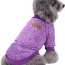 Jecikelon Dog Clothes Dogs Sweater Soft Puppies Clothing Winter Puppy Sweaters Warm Outfit for Dogs Small XXS XS Cat Apparel (Purple, XS)