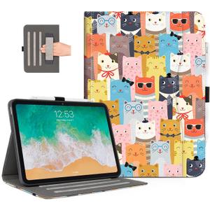Lokigo Case for iPad 10th Generation 10.9 Inch 2022, iPad 11th Generation Case 11 Inch 2025(A16), with Pencil Holder, Heavy Duty Shockproof Hybrid Protective Cover, Funny Cat