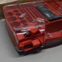 Battery Organizer Storage Case with Tester, Holds 180 Batteries, Clear Hinged Cover, Locking Lid - For AA, AAA, C, D and More, Red