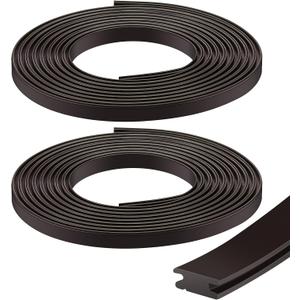 Wonderjune 75 Inch Shower Door Magnetic Strip Replacement Flexible Magnetic Strip Insert for Framed Semi Framed Swinging Glass Shower Doors, Black(2 Rolls)