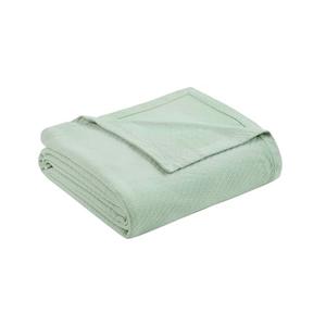 Madison Park Liquid Cotton Luxury Blanket Premium Soft Cozy 100% Ring Spun Cotton For Bed , Couch or Sofa, King, Sea Foam