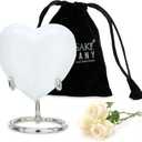 White Mini Urn - Heart Shape Cremation Urn - Urn For Human Ashes - Small Urn For Ashes