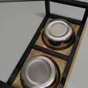 Elevated Dog Bowls, 4” Small Dogs & Cats Raised Bowl Mango Wood Stand, Food & Water 2 Stainless Steel Dishes Each 16oz/2Cup Capacity, Non-Slip Pet Feeder Station in Brown for Toy Breeds