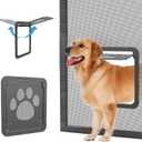 NAMSAN Dog Screen Door, Flap Opening 12 x 14 inches, Dog Door for Screen Door, Magnetic Self-Closing Large Pet Door for Sliding Door, Screen Door with Doggie Door Built in, Lockable, Black